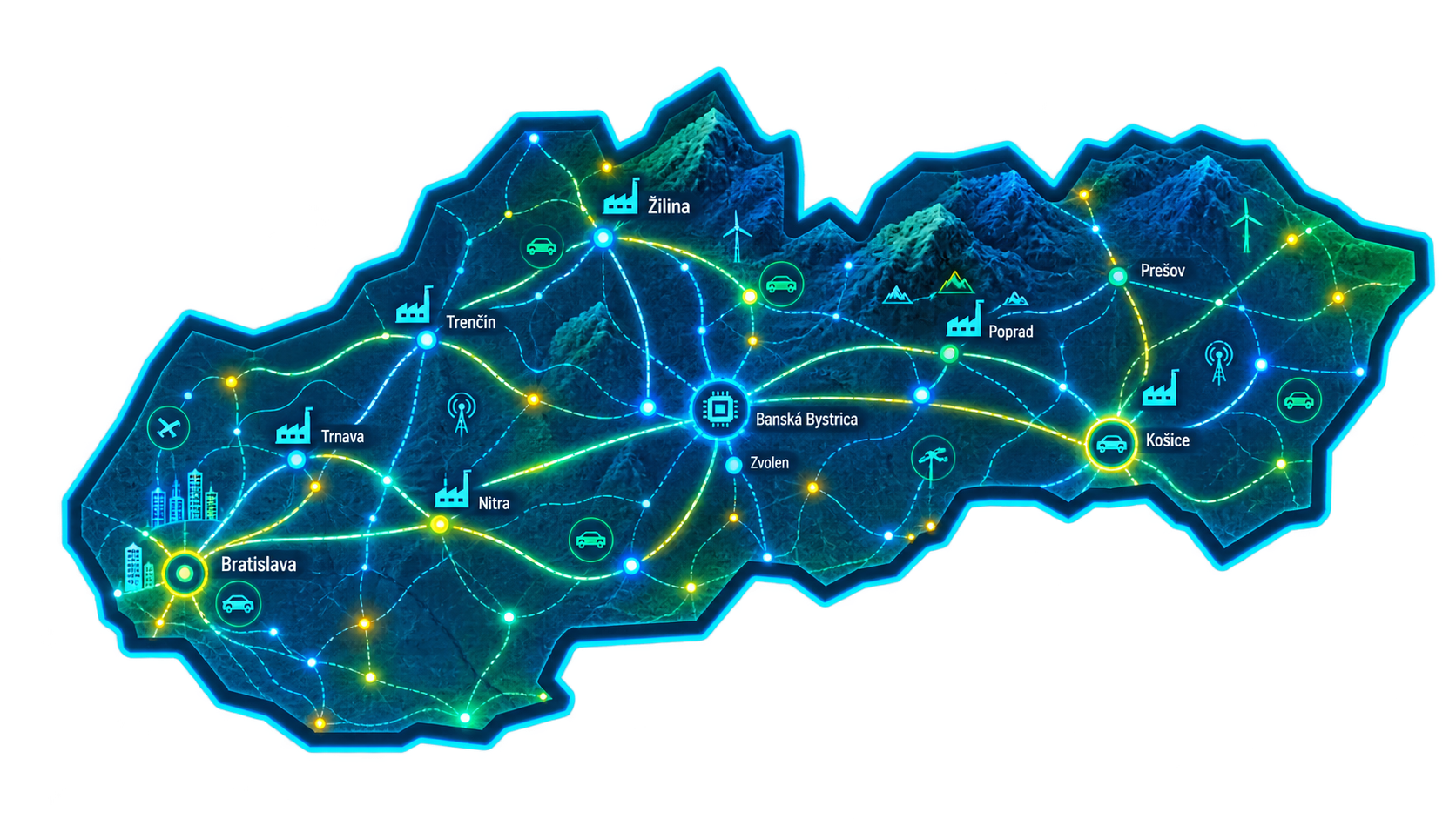 Map of Slovakia – automotive, software and autonomous driving